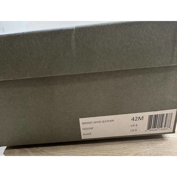 NWB AllSaints Mens 9M Black Mersey Shoe Leather Drawstring, MINOR SPOT SEE PIC - Picture 11 of 11